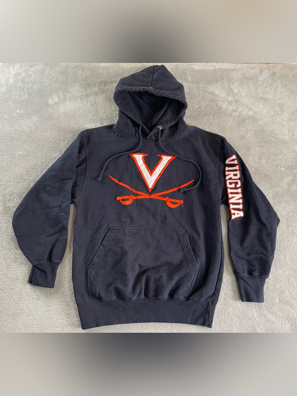 University Of Virginia Hoodie Sweatshirt Mens Small Sewn Embroidered Logo